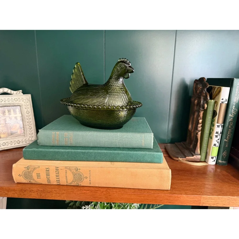 Indiana Glass Hen on Nest Covered Dish | Vintage Chicken Candy Dish |